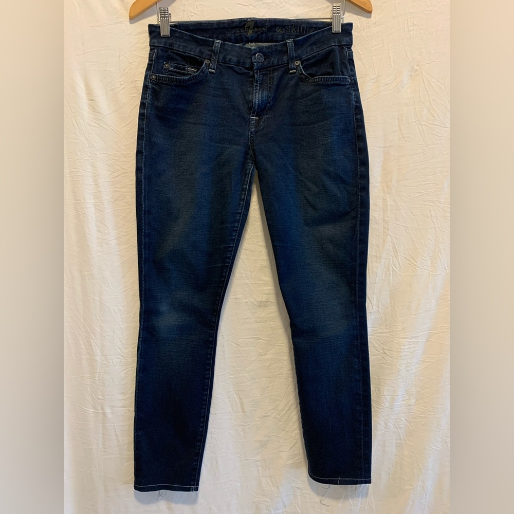 7 For All Mankind Dark Blue Skinny‎ Jeans - Size 27